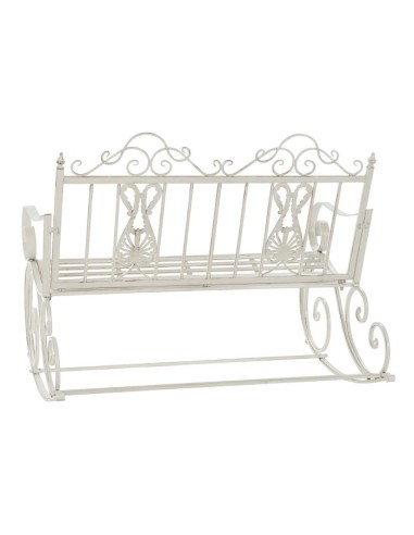 Mecedora metal crema