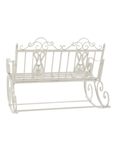 Mecedora metal crema