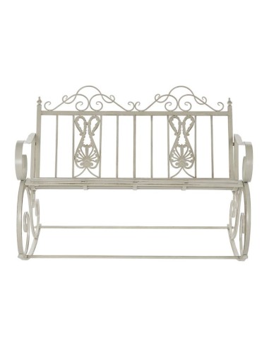 Mecedora metal crema