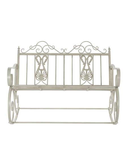 Mecedora metal crema