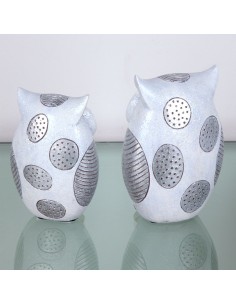 Figura buho grande plata 2