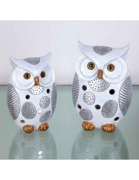 Figura buho grande plata