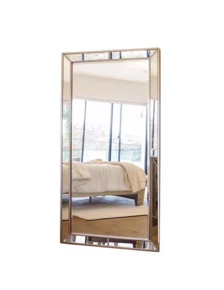 Espejo marco dorado rectángulos