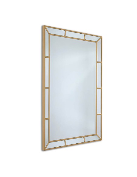 Espejo marco dorado rectángulos