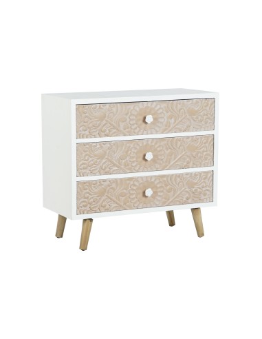 Cajonera abeto tallada blanca