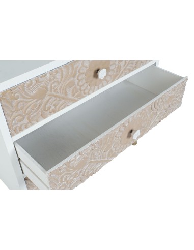 Cajonera abeto tallada blanca