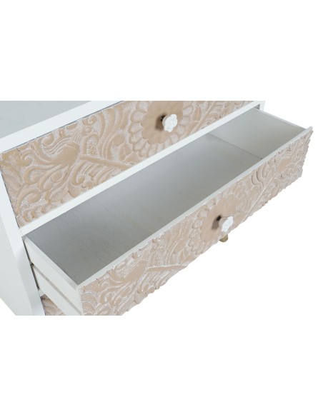 Cajonera abeto tallada blanca