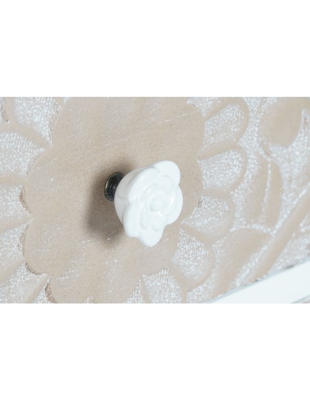 Cajonera abeto tallada blanca