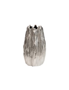 Florero ceramica plateado