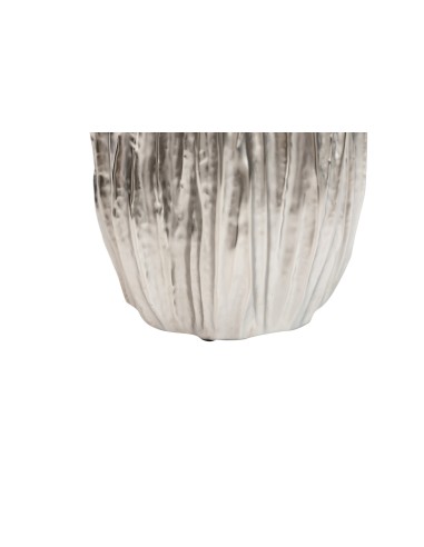 Florero ceramica plateado