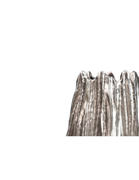 Florero ceramica plateado