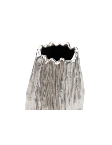 Florero ceramica plateado