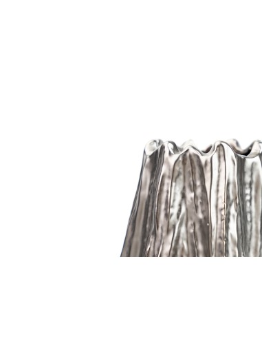 Florero ceramica plateado