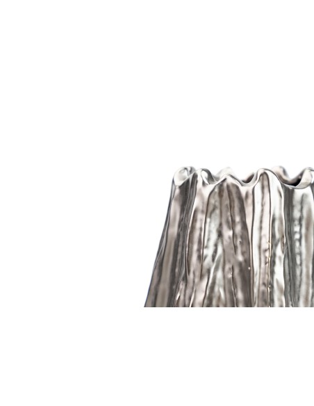 Florero ceramica plateado