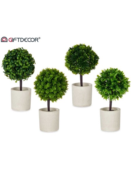 Maceta cemento arbol verde