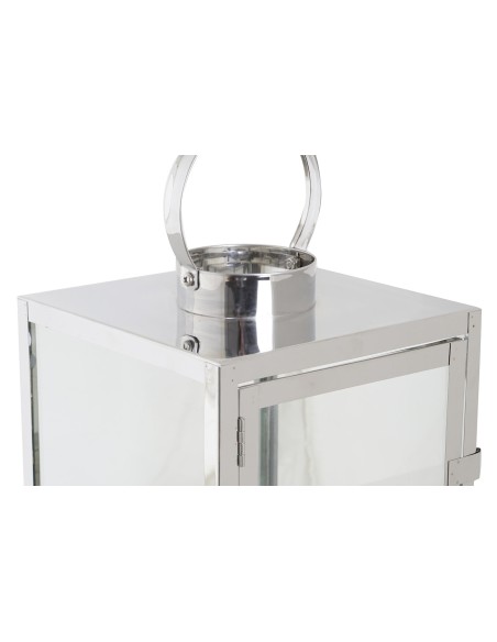 Set 2 Faroles Cubo Cromo