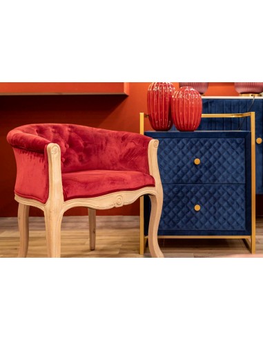 Butaca Velvet Capitoné Granate