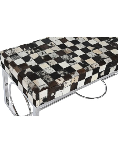 Descalzadora Acero y Piel Rombos Grande