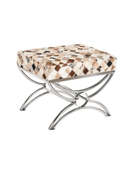 Descalzadora Acero y Piel Rombos Camel