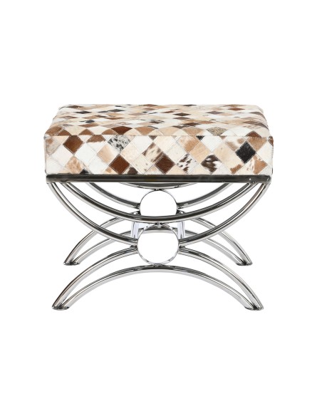 Descalzadora Acero y Piel Rombos Camel