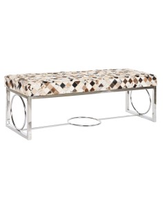 Descalzadora Acero y Piel Rombos Camel Grande