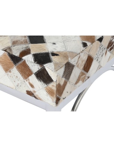 Descalzadora Acero y Piel Rombos Camel Grande