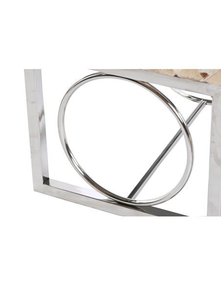 Descalzadora Acero y Piel Rombos Camel Grande