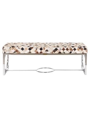 Descalzadora Acero y Piel Rombos Camel Grande