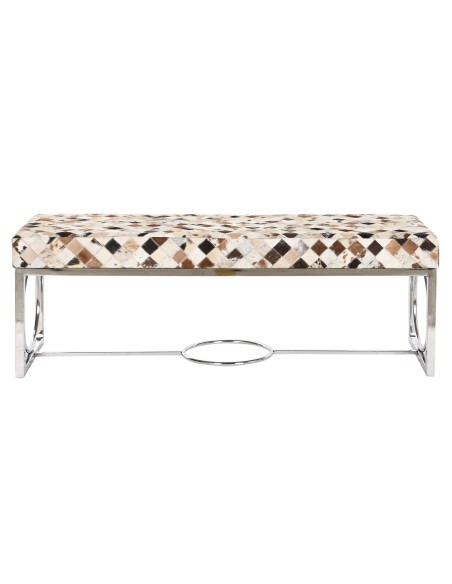 Descalzadora Acero y Piel Rombos Camel Grande