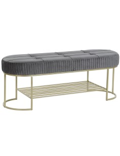 Descalzadora terciopelo gris y Metal Oro