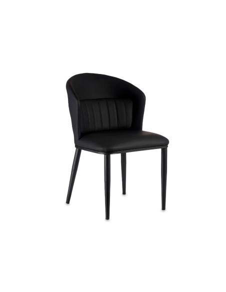 Sillon negro respaldo redondo con cojin