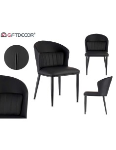 Sillon negro respaldo redondo con cojin 2