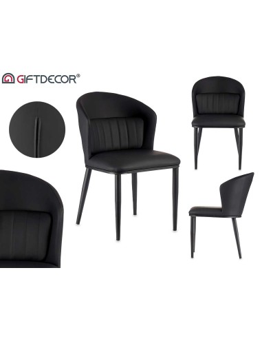 Sillon negro respaldo redondo con cojin