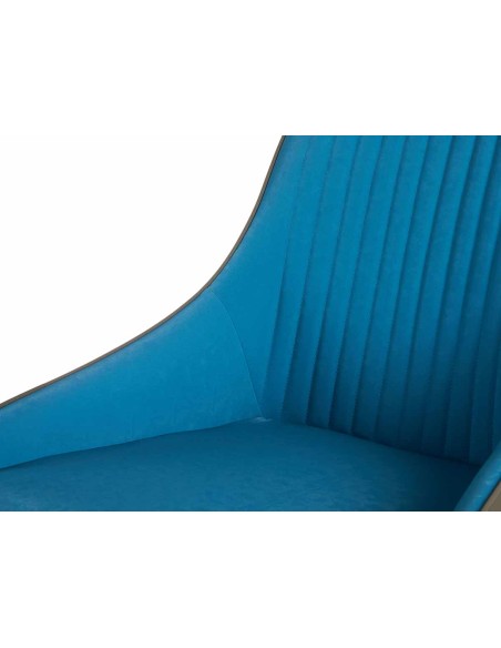 Sillon azul respaldo a rayas con borde gris