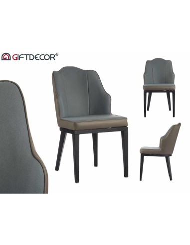 Sillon azul respaldo concha borde gris