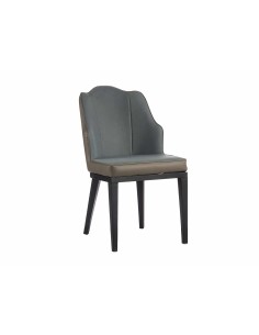 Sillon azul respaldo concha borde gris