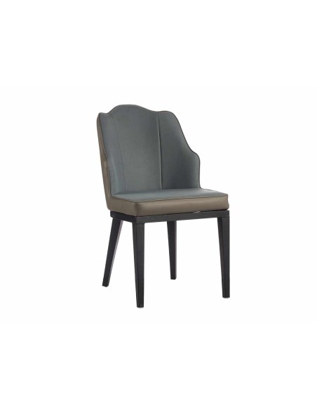 Sillon azul respaldo concha borde gris