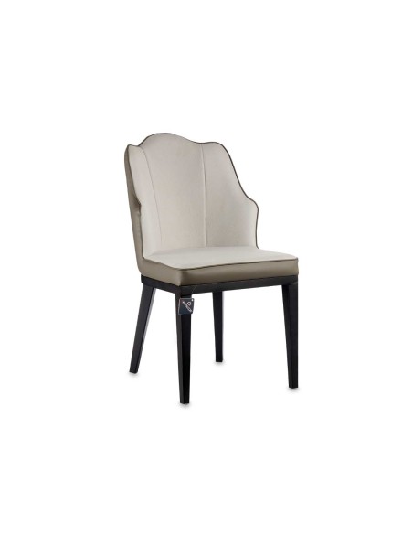 Sillon blanco respaldo concha con borde gris
