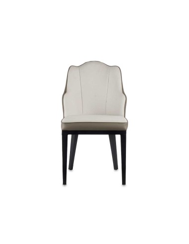 Sillon blanco respaldo concha con borde gris