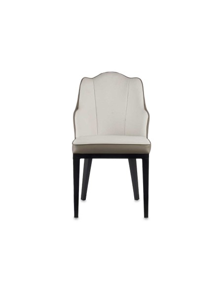 Sillon blanco respaldo concha con borde gris