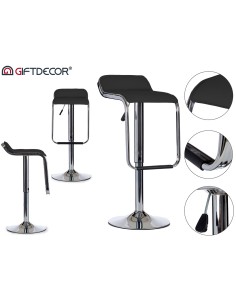 Taburete barra negro con pedal acolchado