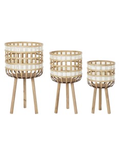 Set de 3 Maceteros de Bambú Natural
