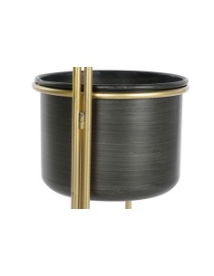 Macetero Triple metal Negro-Oro 2