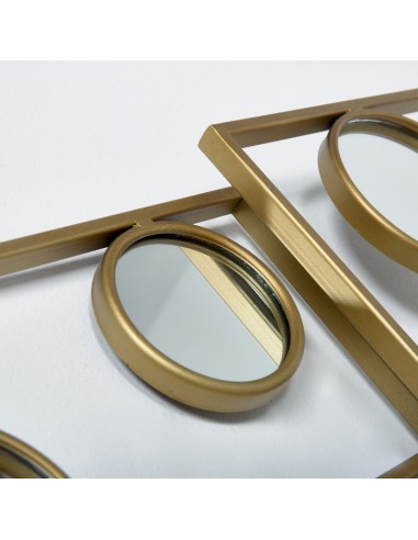 Espejo Cuadrados y Círculos Metal Oro