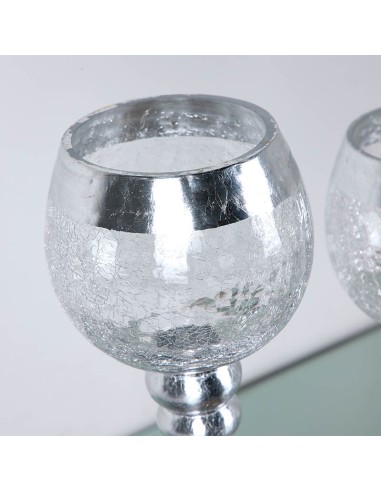 Set 2 copas cristal craquelé Plata