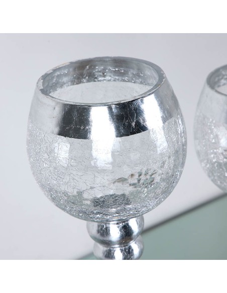 Set 2 copas cristal craquelé Plata
