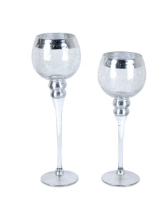 Set 2 copas cristal craquelé Plata