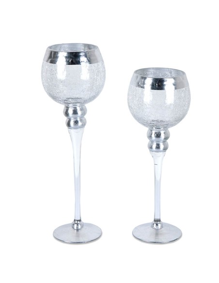 Set 2 copas cristal craquelé Plata