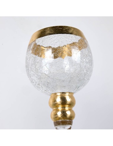 Set 2 copas cristal craquelé oro