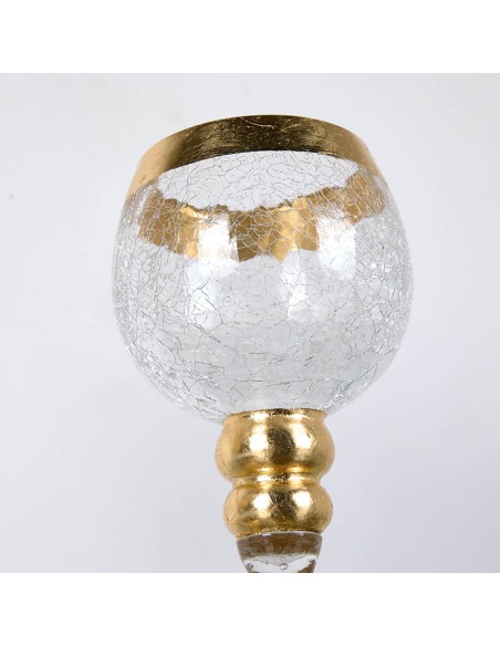 Set 2 copas cristal craquelé oro